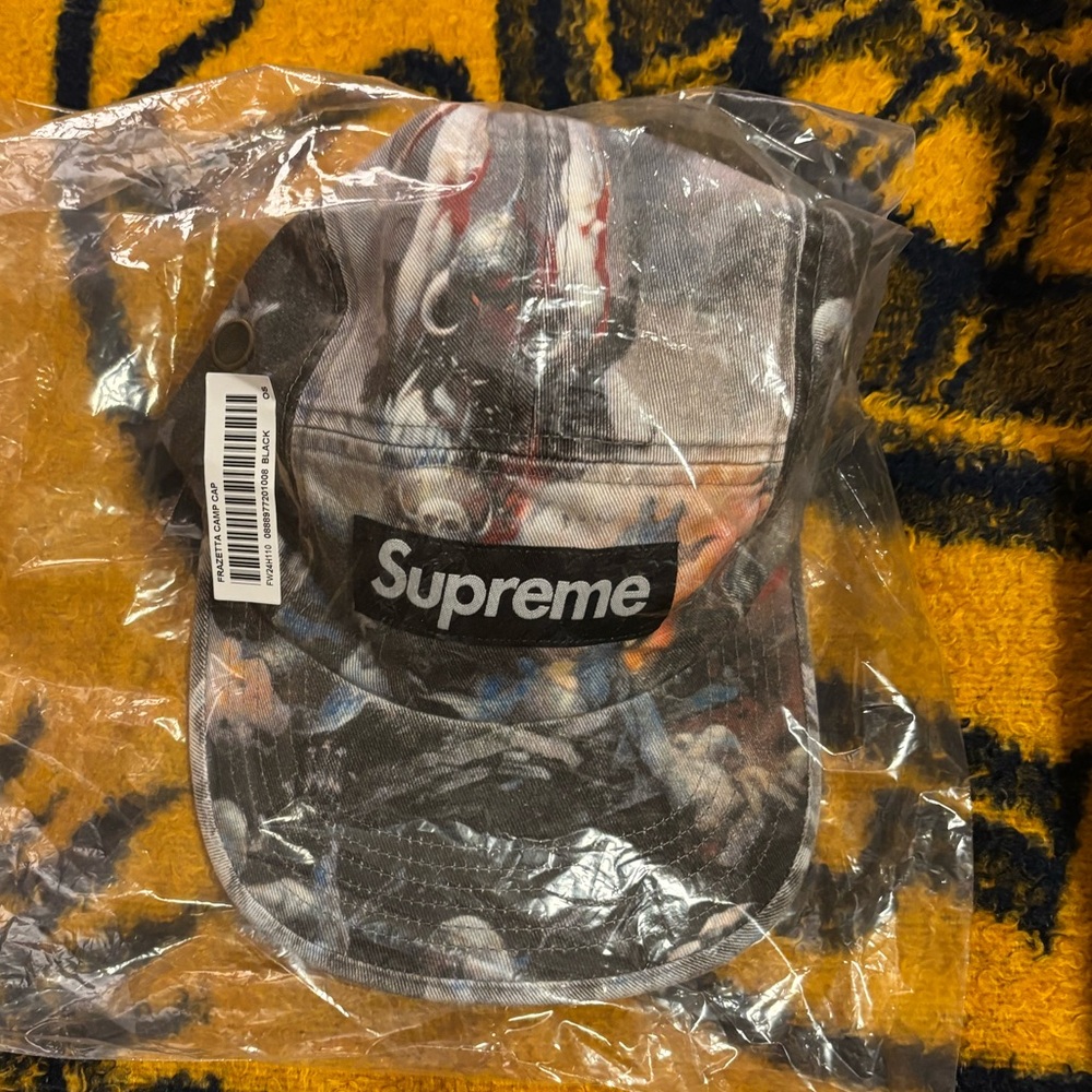 Supreme Frank Frazetta Box Logo Camp Cap - Black  - (Tried On By Seller)